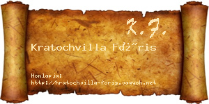 Kratochvilla Fóris névjegykártya